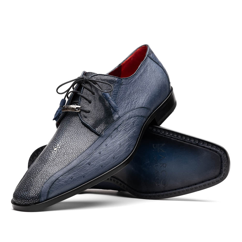 Marco Di Milano Lucca Navy Ostrich & Stingray Shoes - 8