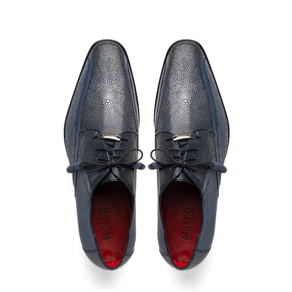 Marco Di Milano Lucca Navy Ostrich & Stingray Shoes - 8