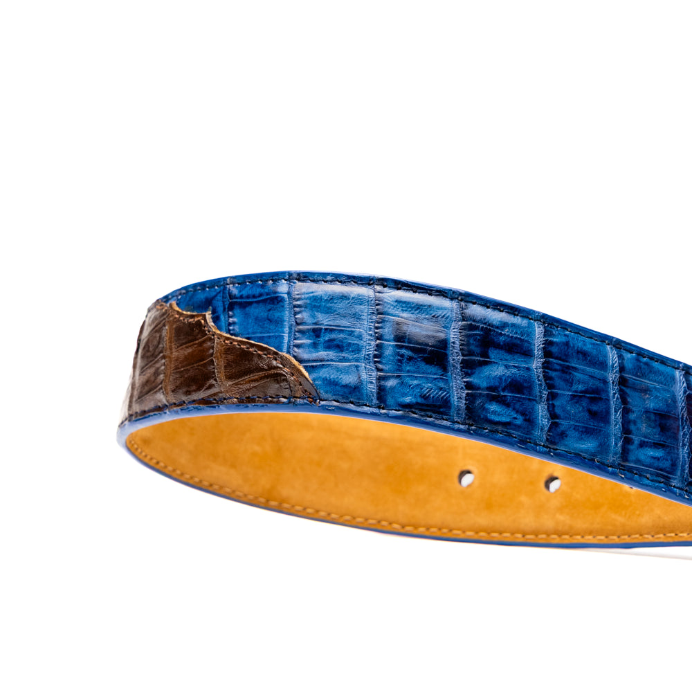 Marco Di Milano Luciano Belt: Navy & Brown Leather Dress Shoe - 36