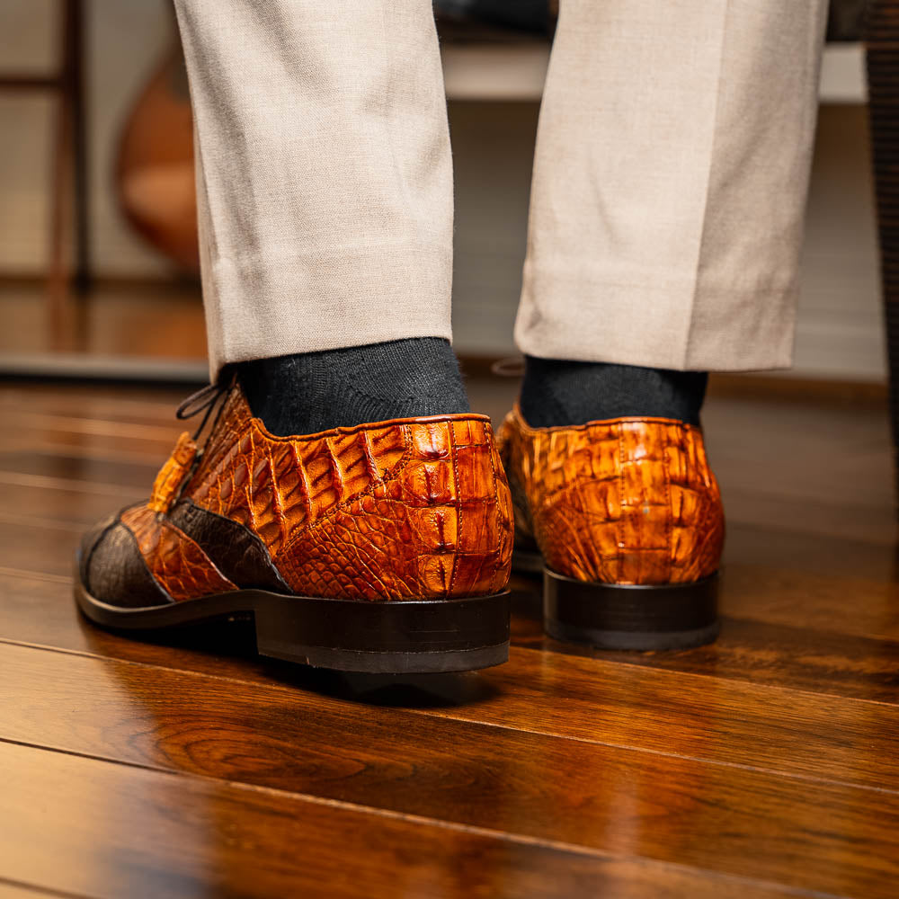 Marco Di Milano Luciano: Cognac Brown Leather Dress Shoe - 14 USA