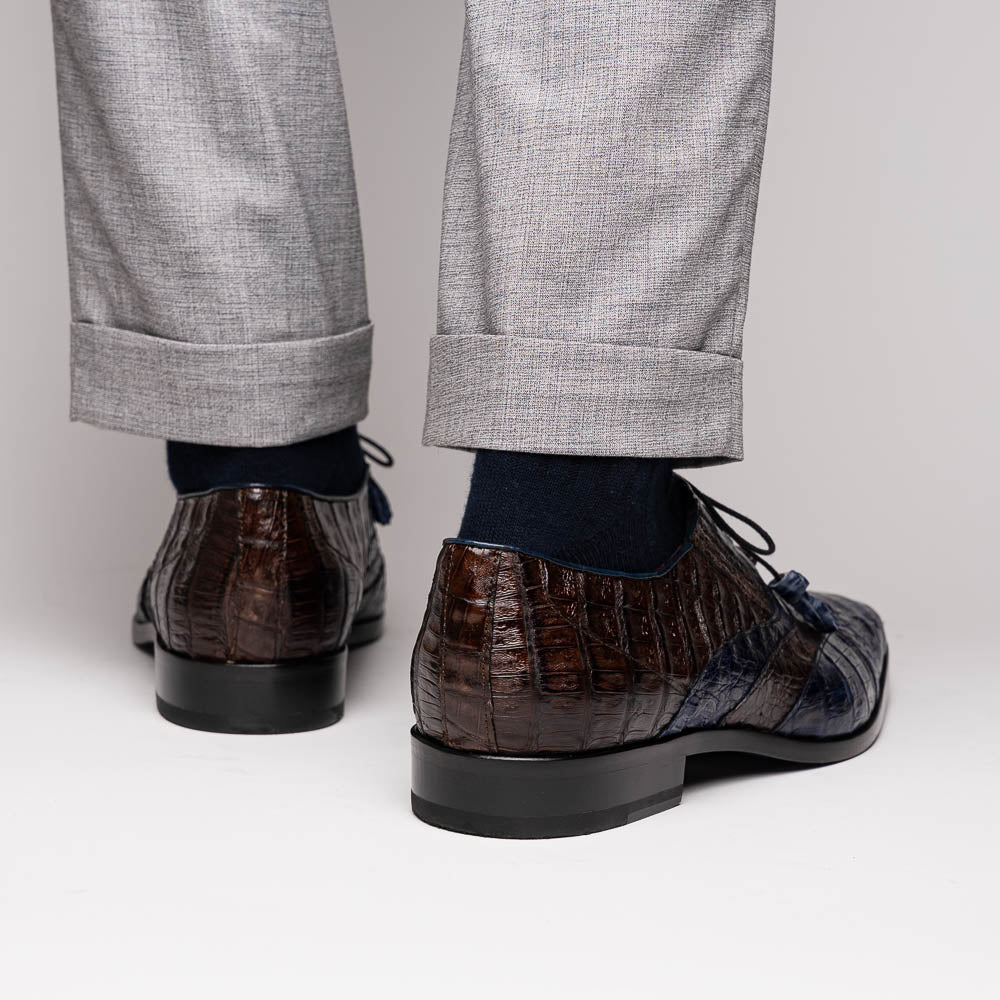 Marco Di Milano Luciano - Navy Brown Leather Loafer - 8 USA