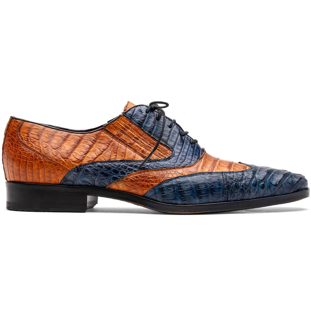 Marco Di Milano Luciano Crocodile Classic Wingtip Dress Shoes Oxfords - 8