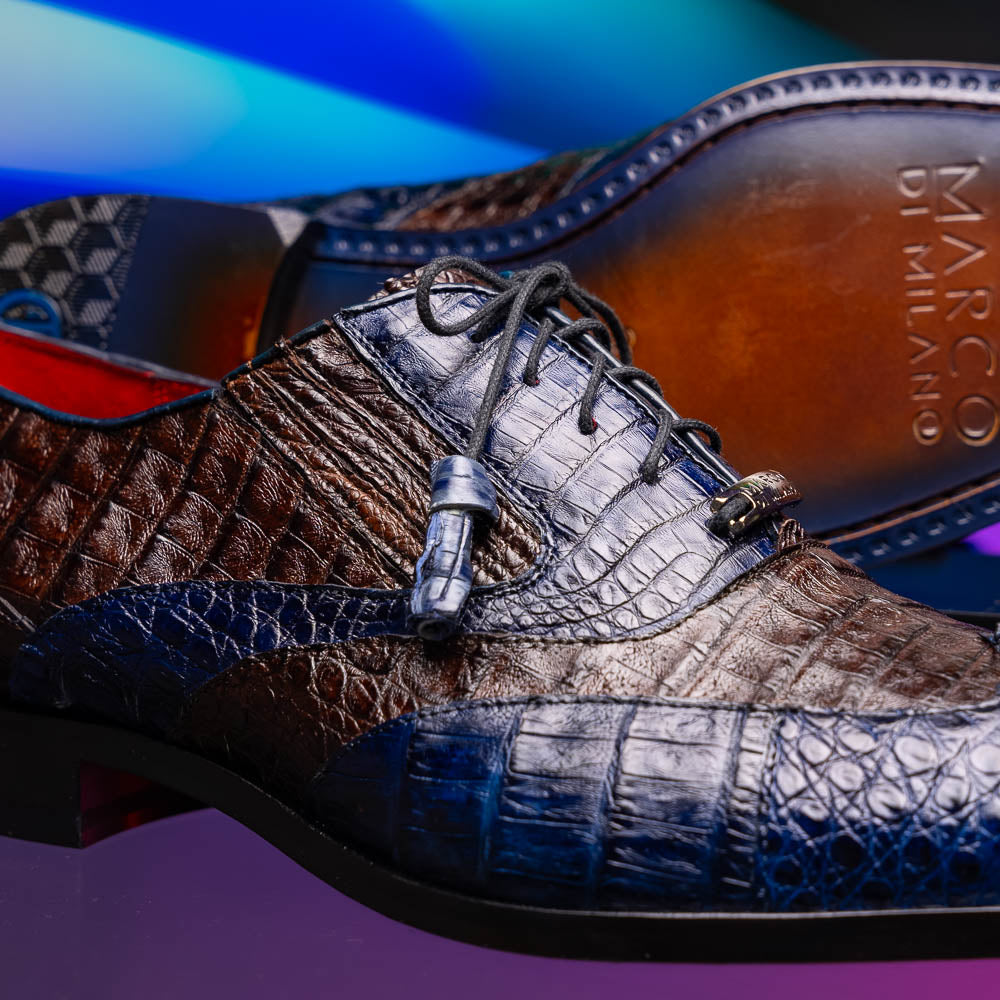 Marco Di Milano Luciano - Navy Brown Leather Loafer - 8 USA