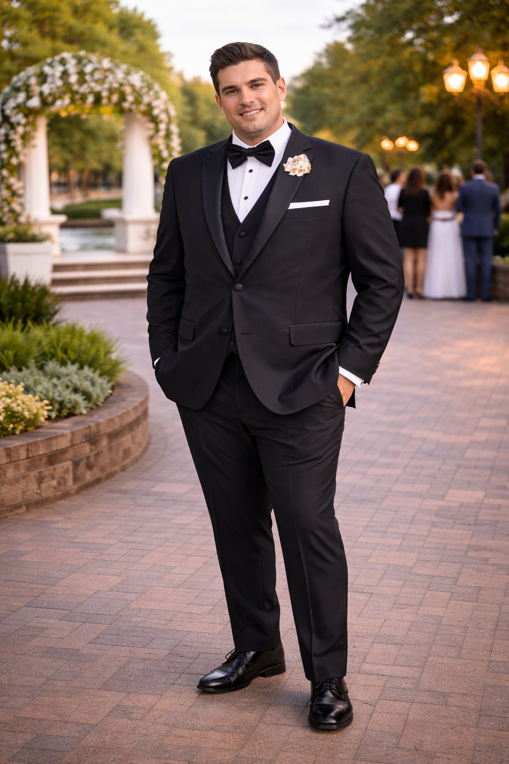 Mens Tiglio Black Tuxedo – Classic Formal Dinner Suit for Wedding, Prom and Black Tie Events - 34 Short or Extra Small