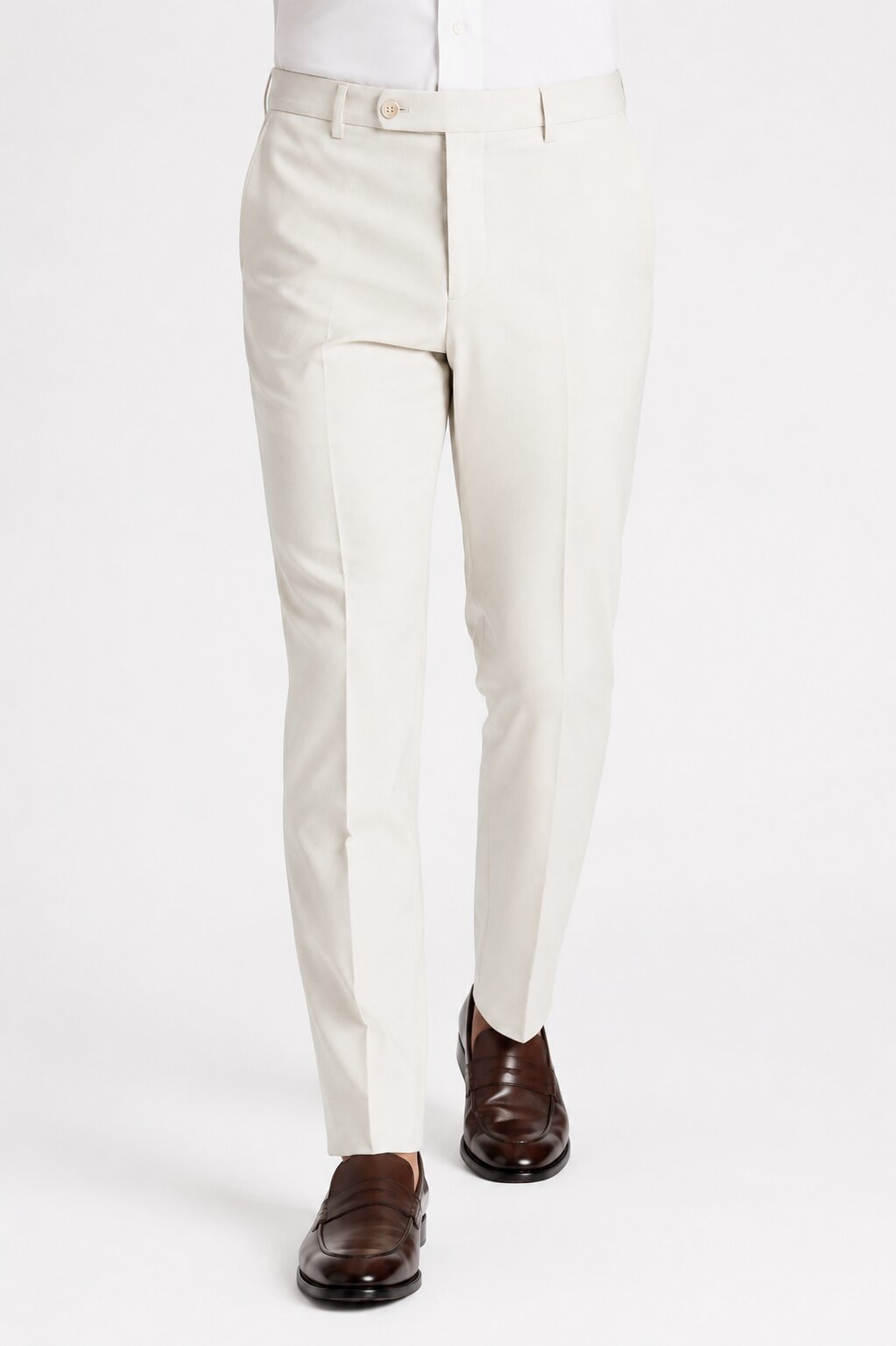 Offwhite Flat Front Wool Dress Pant 2560 by Tiglio Luxe - 30