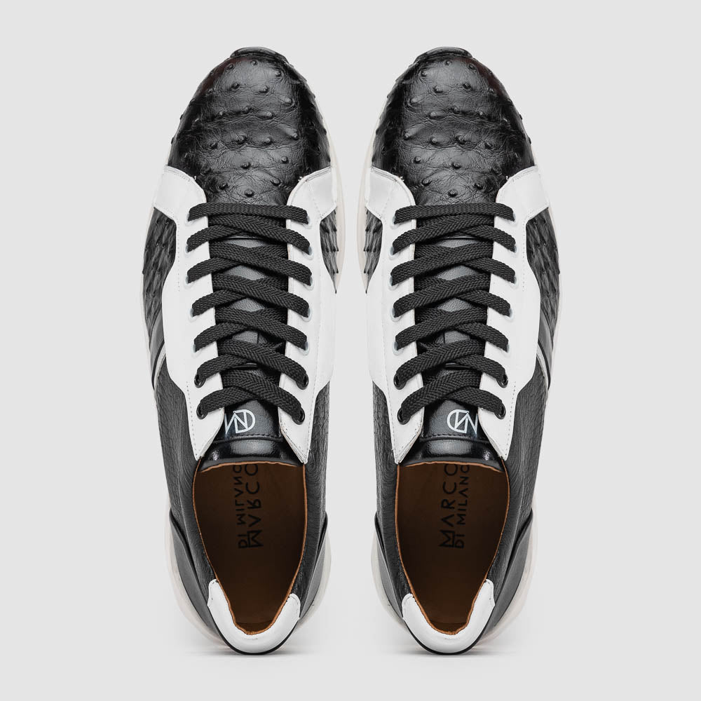 Marco Di Milano Lyon II Ostrich Quill & Calfskin Sneakers - 8