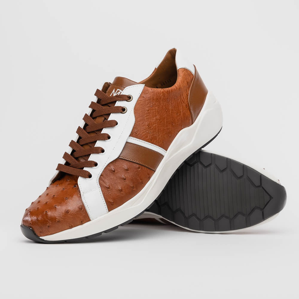 Marco Di Milano Lyon II Ostrich Quill & Calfskin Sneakers - 8