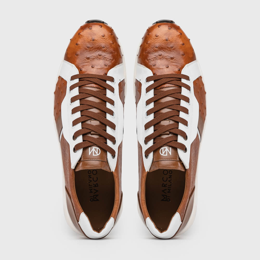 Marco Di Milano Lyon II Ostrich Quill & Calfskin Sneakers - 8
