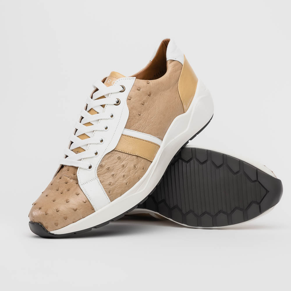 Marco Di Milano Lyon II Ostrich Quill & Calfskin Sneakers - 8