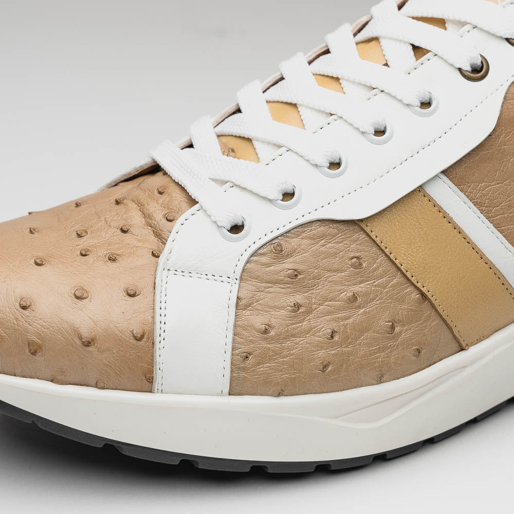 Marco Di Milano Lyon II Ostrich Quill & Calfskin Sneakers - 8