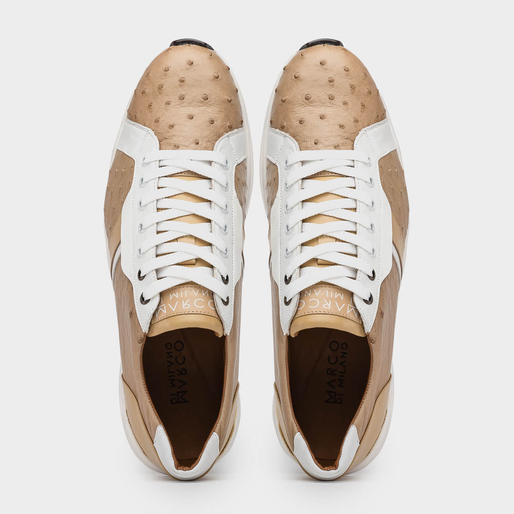 Marco Di Milano Lyon II Ostrich Quill & Calfskin Sneakers - 8