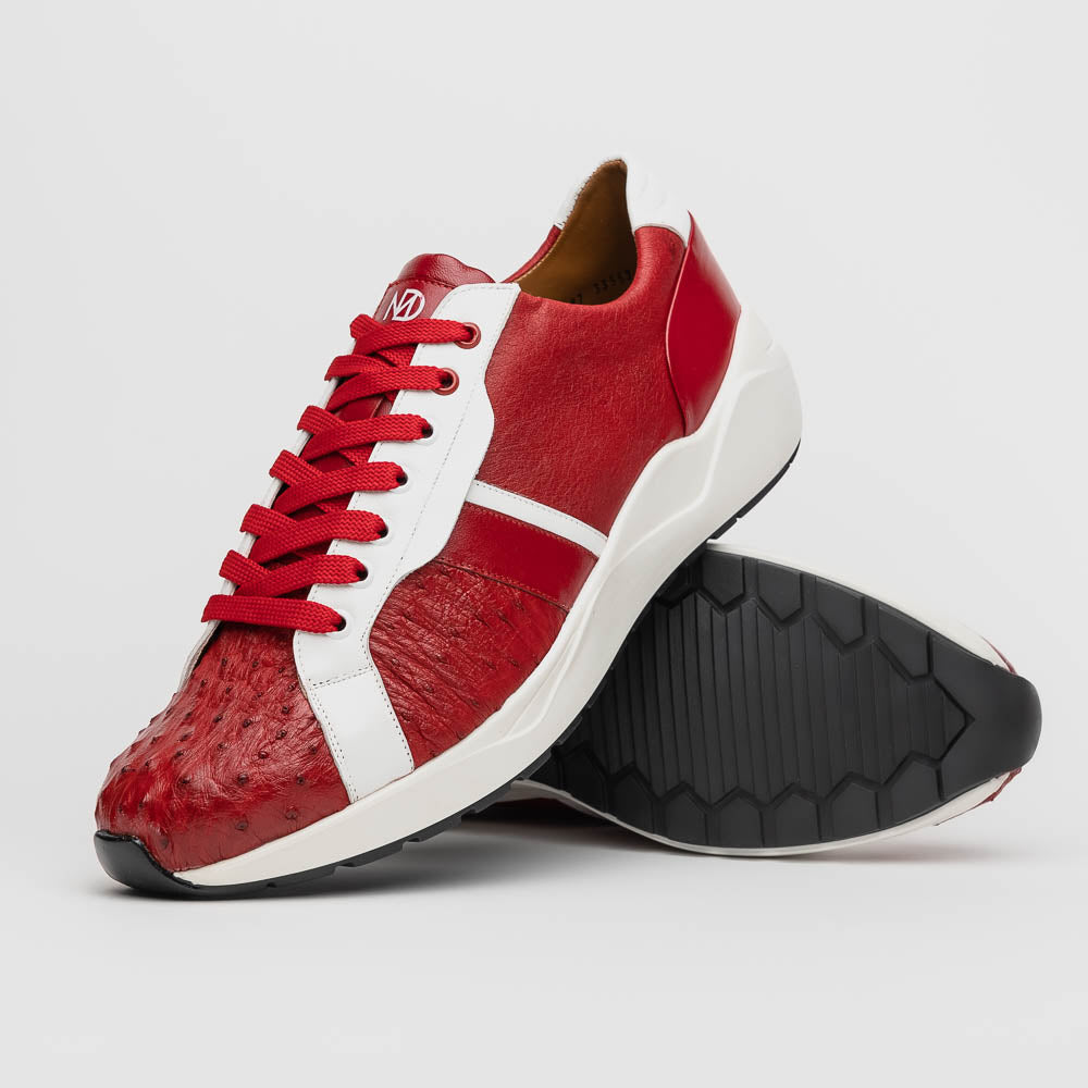 Marco Di Milano Lyon II Ostrich Quill & Calfskin Sneakers - 8
