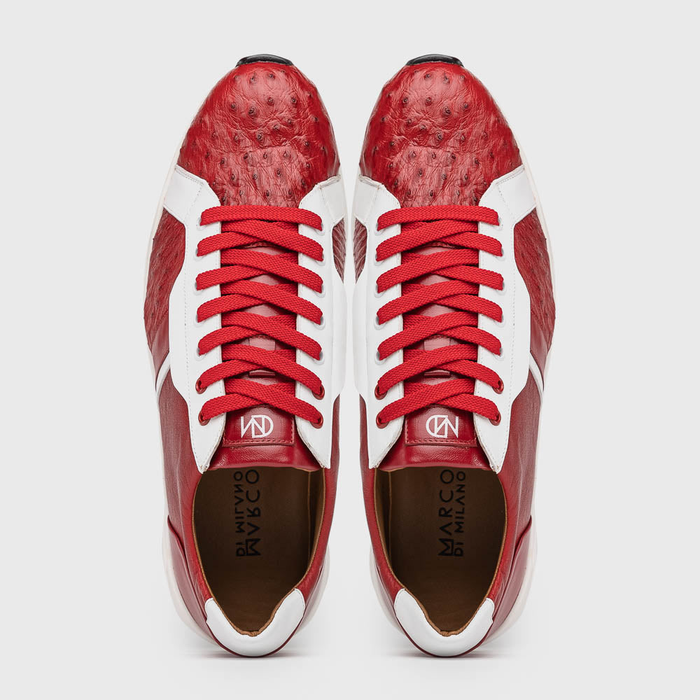 Marco Di Milano Lyon II Ostrich Quill & Calfskin Sneakers - 8