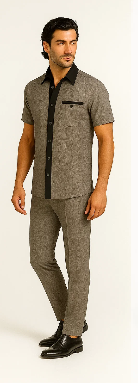 Mens Houndstooth Walking Suit by Dreams by Zacchi 2 Piece Lei sure Set in black/white- $99