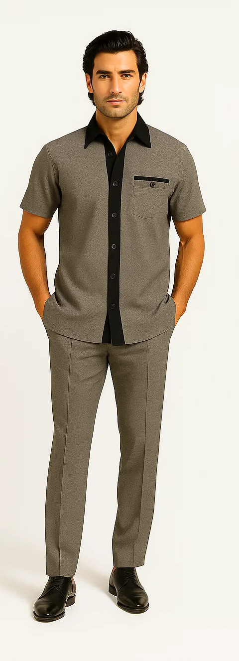 Mens Houndstooth Walking Suit by Dreams by Zacchi 2 Piece Lei sure Set in black/white- $99