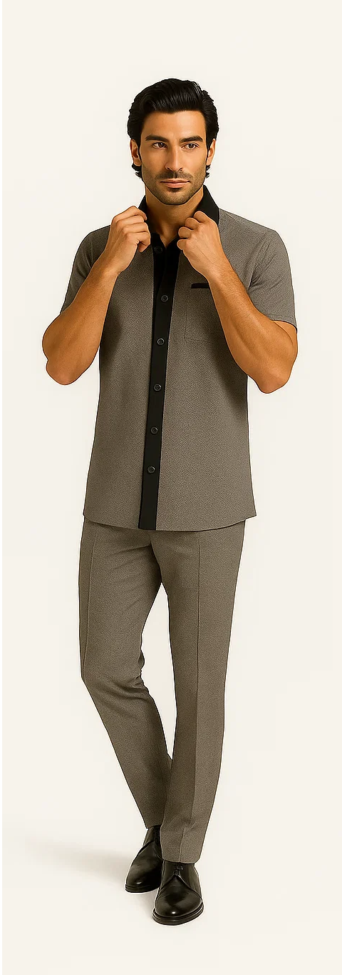 Mens Houndstooth Walking Suit by Dreams by Zacchi 2 Piece Lei sure Set in black/white- $99