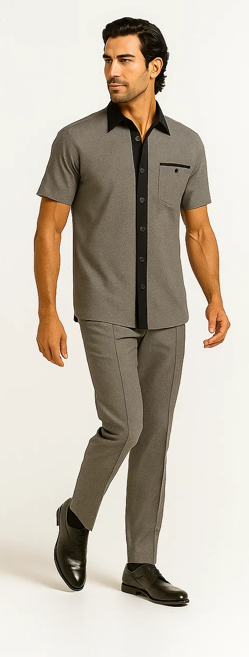 Mens Houndstooth Walking Suit by Dreams by Zacchi 2 Piece Lei sure Set in black/white- $99