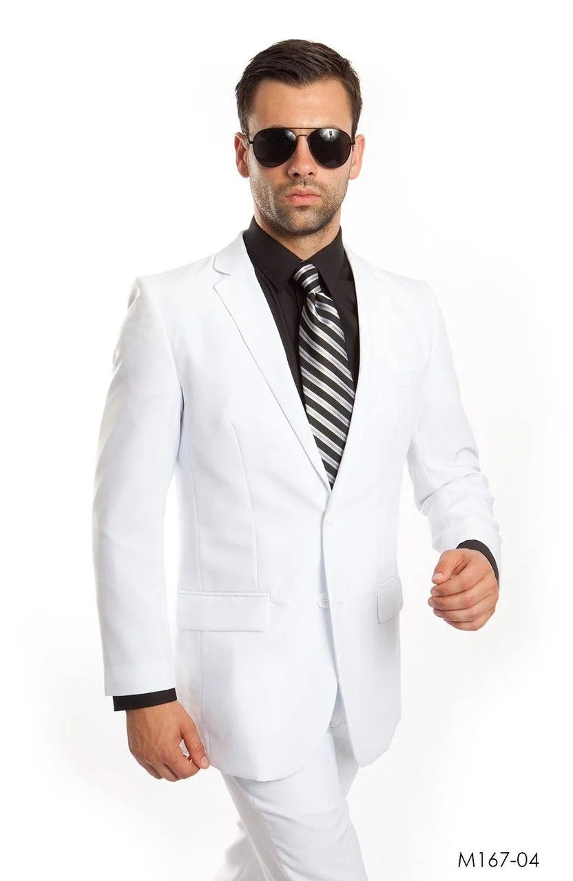 Tazio Men's Tailored Fit 2-Piece Suit - Side Vents