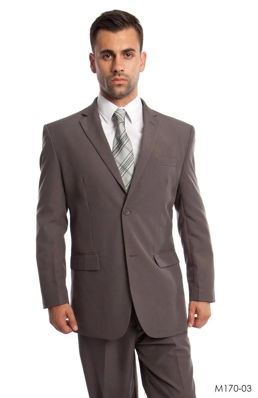 Vitto Men's Tailored Fit Pinstripe Suit  2 PC Set with Pleated Pants