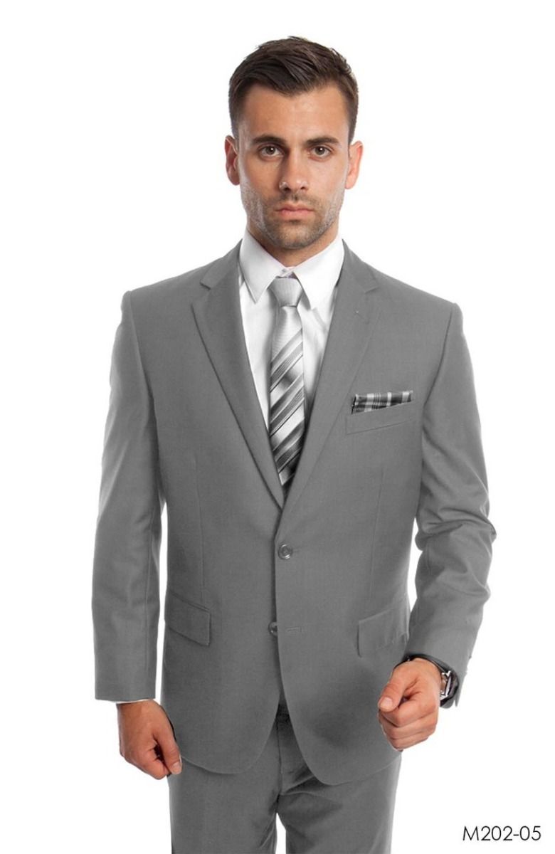 Demantie Men's 2 Piece Solid Executive Suit Flat Front Pants