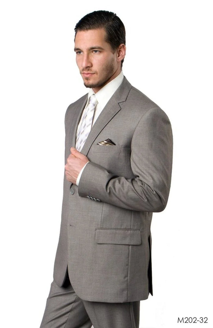 Demantie Men's 2 Piece Solid Executive Suit Flat Front Pants