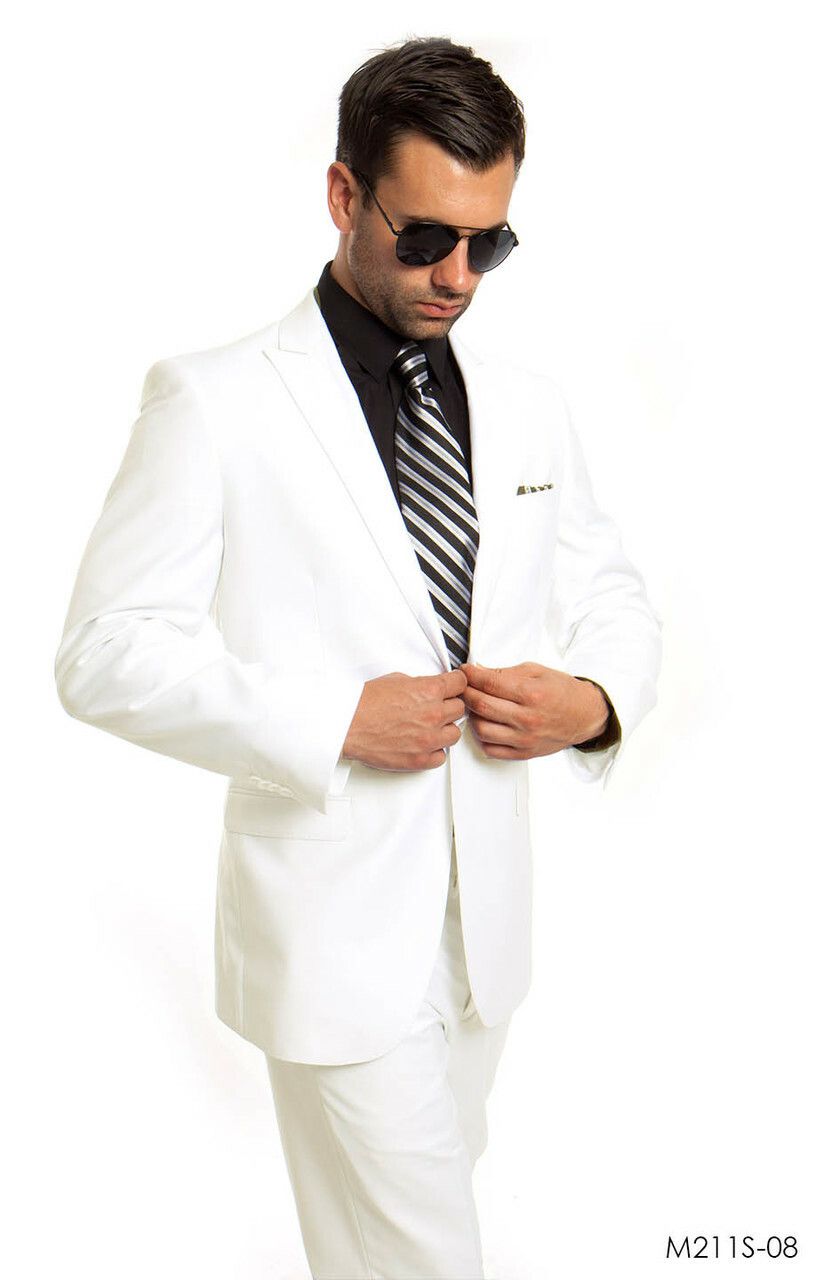 Tazio Men's Slim Fit 2 Piece Suit Classic Solid Colors - 38 Short Jacket+32 Waist Adjustable 28to34)(Height: 5 4 to5 7 )(Neck  15-16.5)S-M)