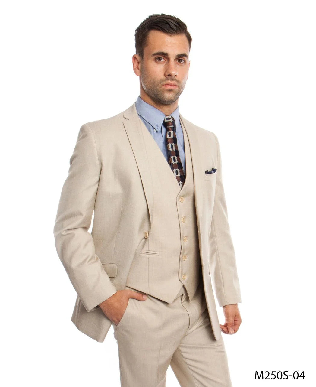 Look   Tazio Men's 3 Piece Slim Fit Executive Suit Stylish Business Look