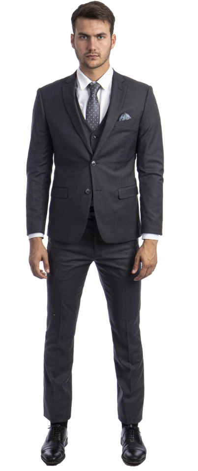 Sean Alexander Men's 3 Piece Skinny Fit Suit  Notch Lapel with Tailored Fit