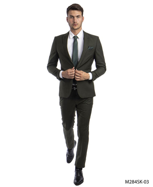 Tazio Men's 2pc Skinny-Fit Suit in black - Bold Colors