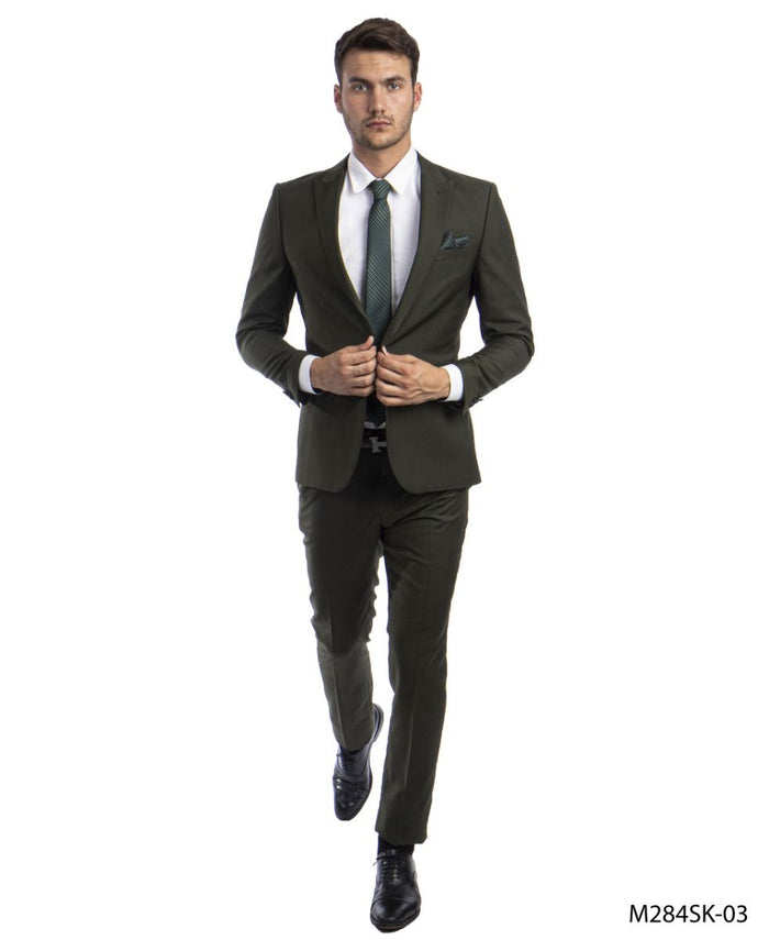 Tazio Men's 2pc Skinny-Fit Suit in black - Bold Colors