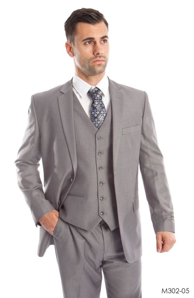 Formal Wear Demantie Mens 3Pc Solid Executive Suit Business Formalwear with Style - 38 Short Jacket+32 Waist Adjustable 28to34)(Height: 5 4 to5 7 )(Neck  15-16.5)S-M)