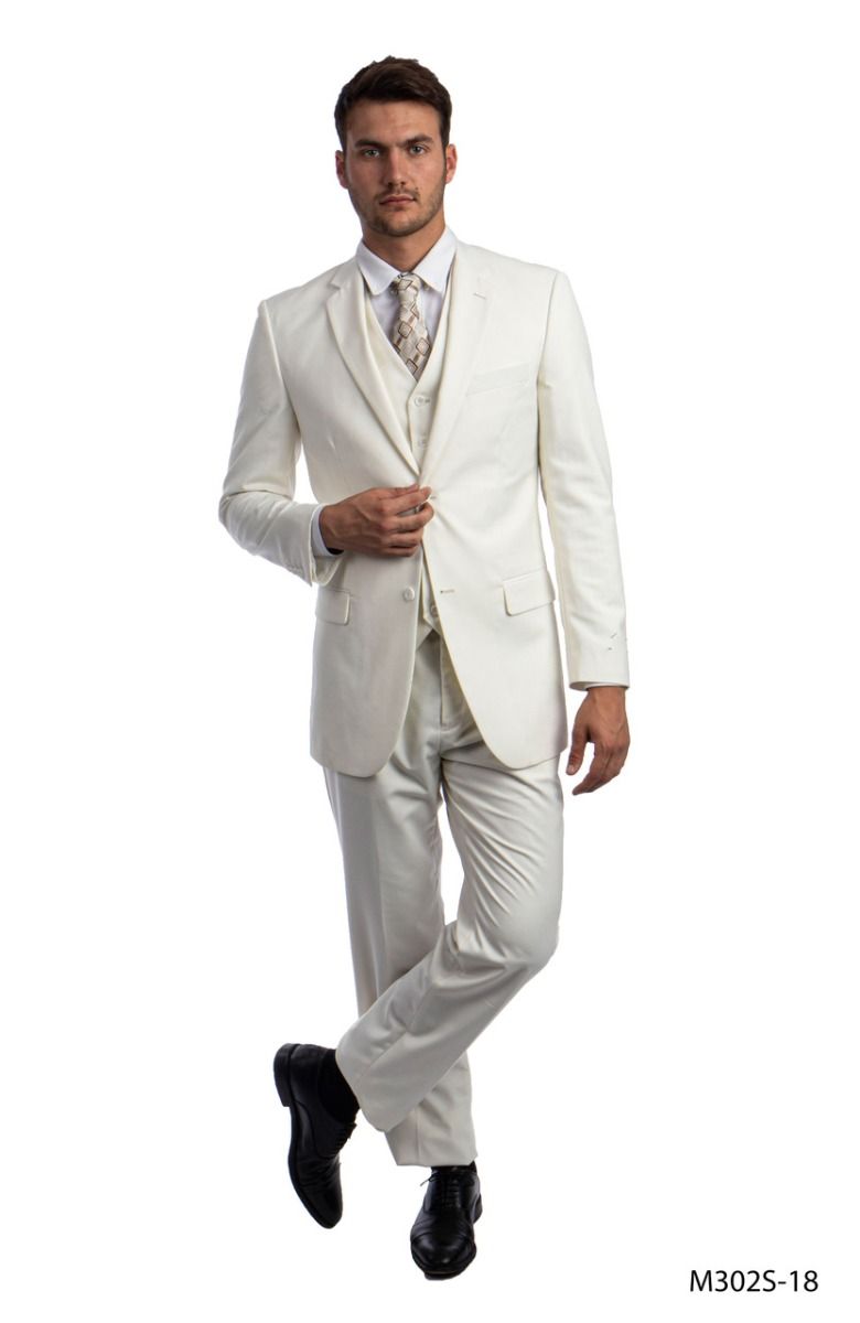 Formal Wear Demantie Mens 3Pc Solid Executive Suit Business Formalwear with Style - 38 Short Jacket+32 Waist Adjustable 28to34)(Height: 5 4 to5 7 )(Neck  15-16.5)S-M)