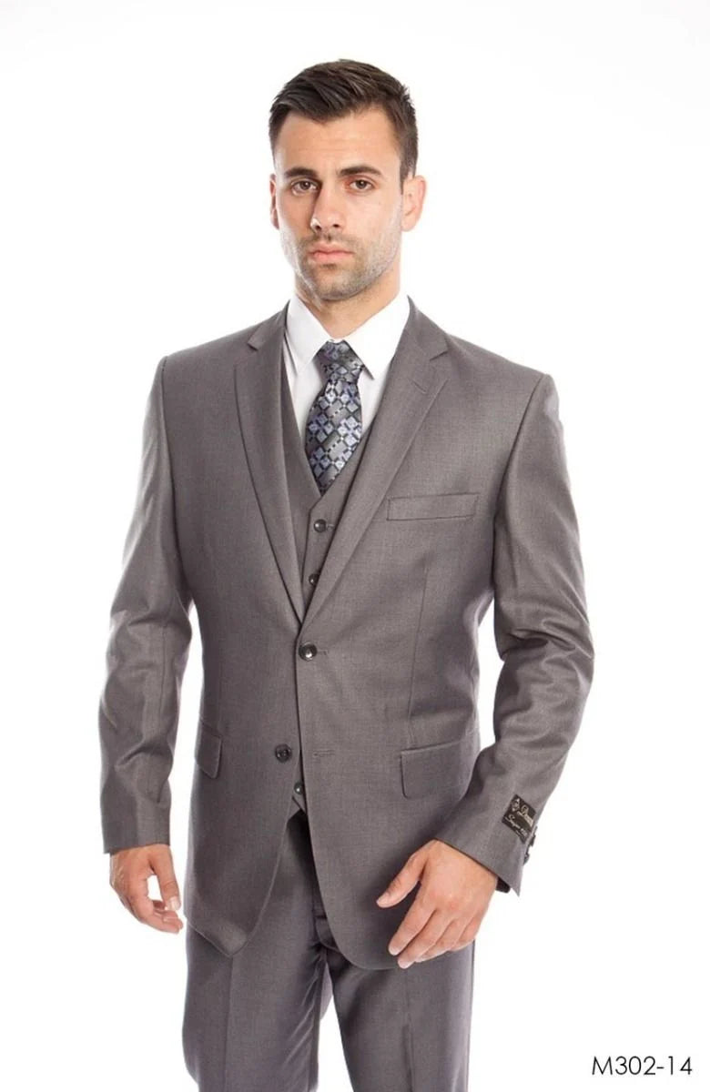 Formal Wear Demantie Mens 3Pc Solid Executive Suit Business Formalwear with Style