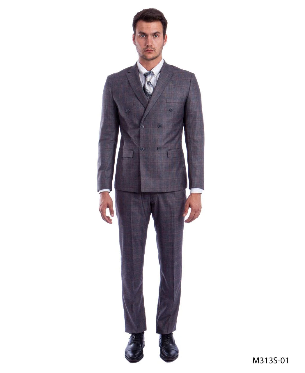 Sean Alexander Men's Vibrant Plaid Double Breasted 2-Piece Suit