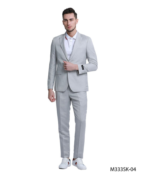 Tazio Men's Slim Fit 2-Piece Suit - Solid Color pink