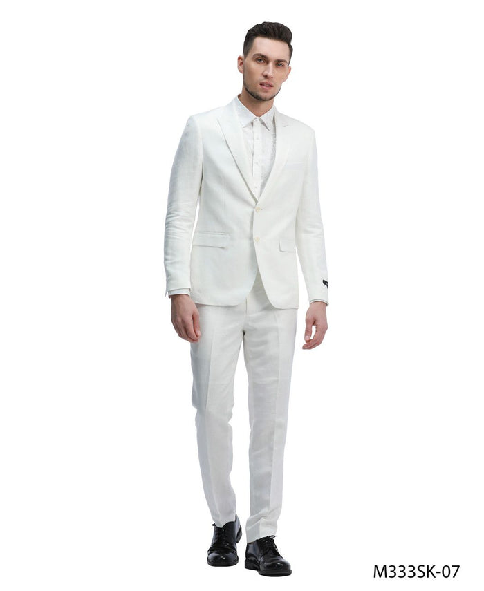 Tazio Men's Slim Fit 2-Piece Suit - Solid Color pink