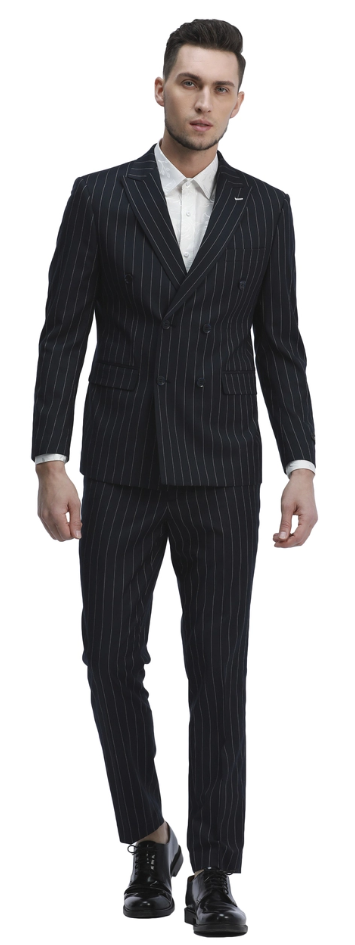 Tazio Men's Skinny Fit 2-Piece Suit Light Pinstripe