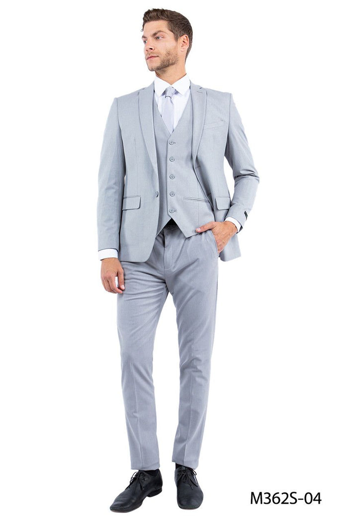 Zegarie Slim Fit 3-Pc black Suit (Solid Colors)