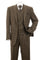 "Brown Windowpane Plaid Men's Double Breasted 2 Button Vest Suit"