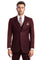 "Burgundy Slim Fit Men's Wedding Suit - Two Button Basic Vested"