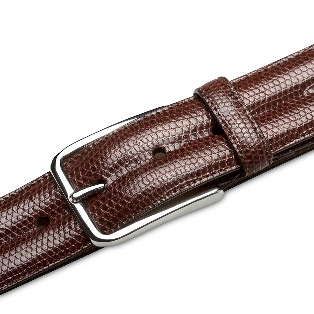 Mezlan Classic Lizard Belt - Dark Brown - 40