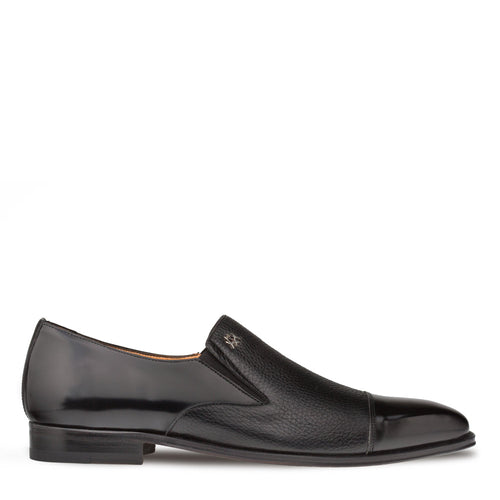 Mens Mezlan Modern Cap-Toe Slip-On Loafer Premium Calfskin That Bridges The Gap Between Formal Oxfords & Everyday Loafers In Color Black