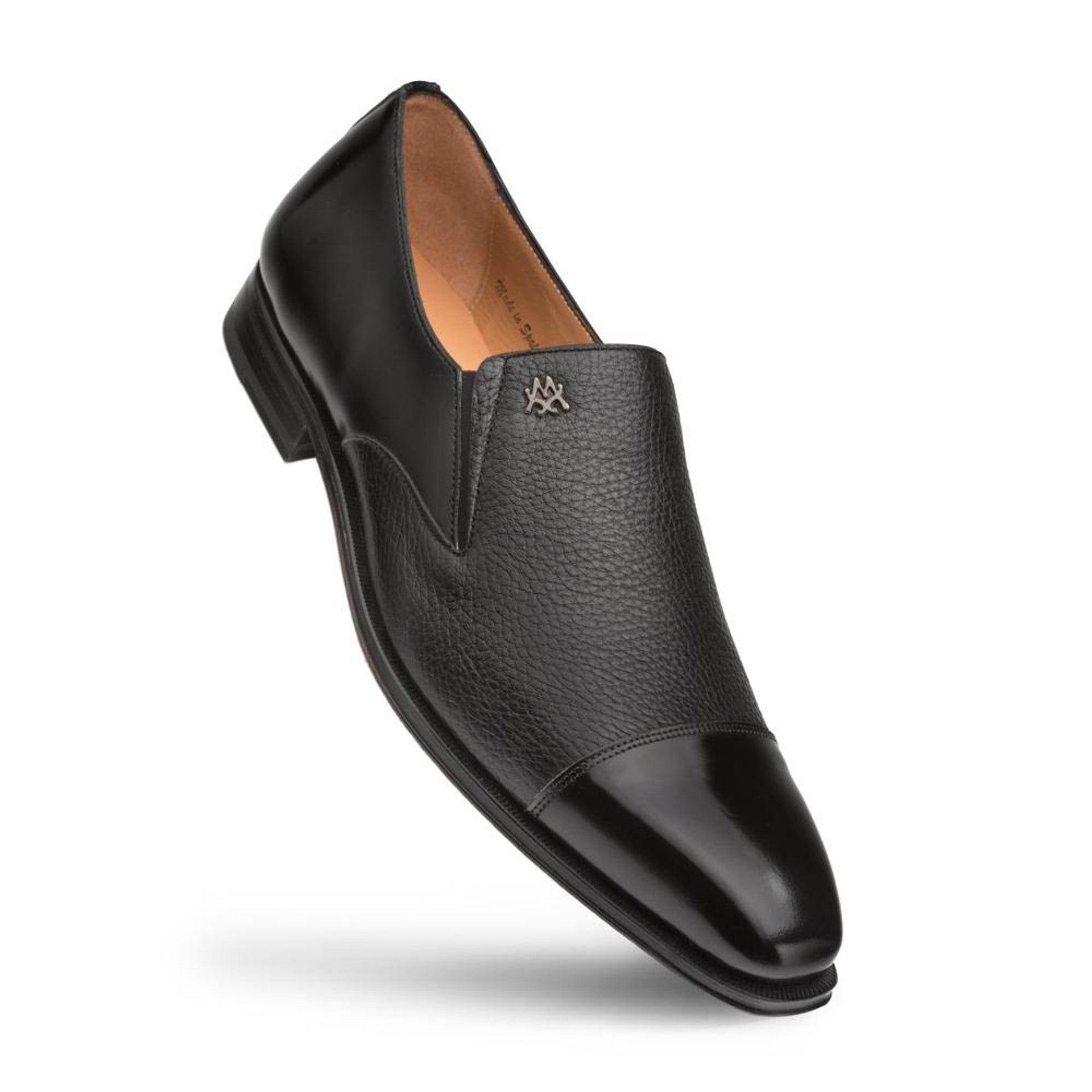 Mezlan Shoes Made in Spain - Mezlan Milani Calfskin & Deerskin Black Slip On Men's Loafers-New Designer Collection - 8M