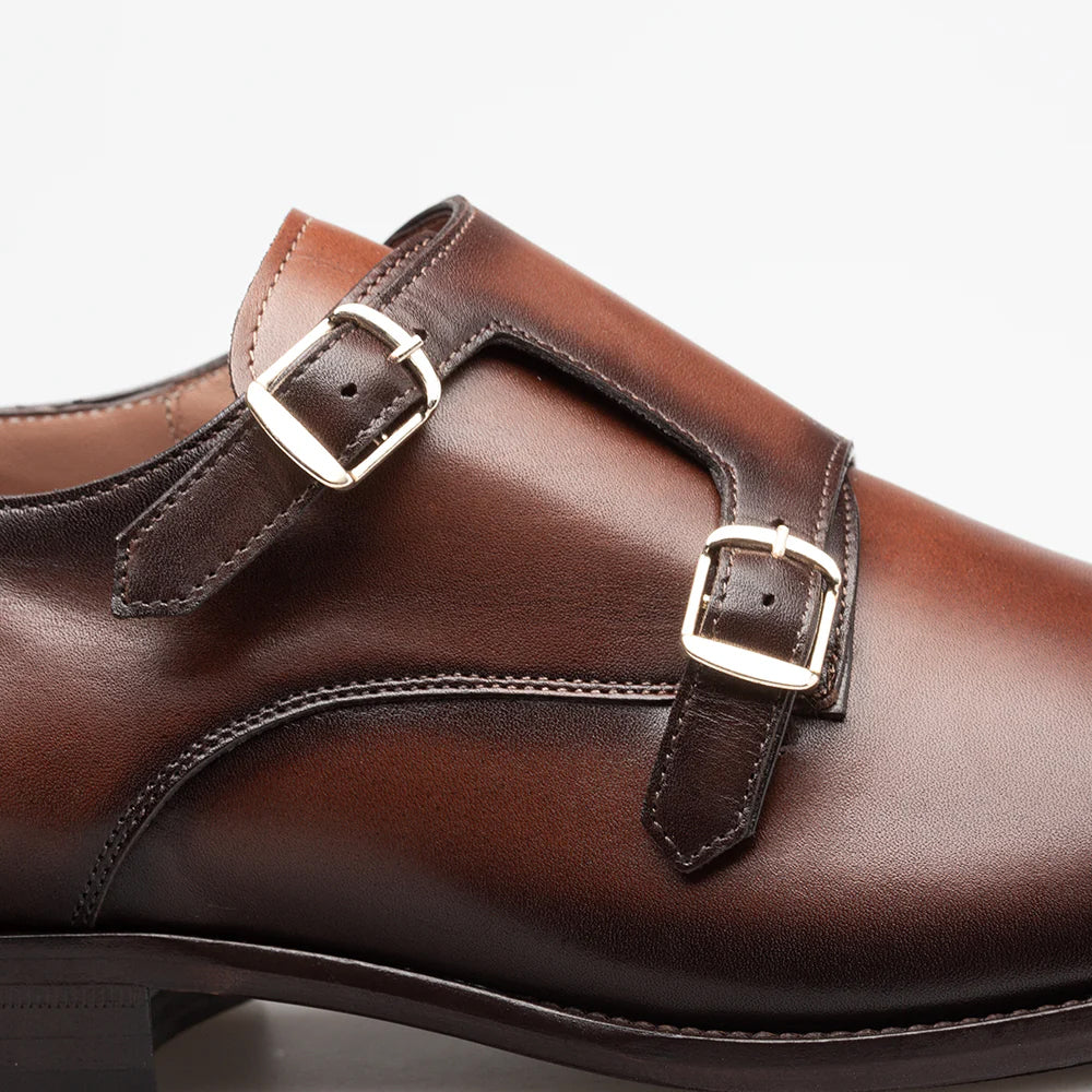 Mezlan Actore Double Monk Strap Chocolate (21151) - Medium