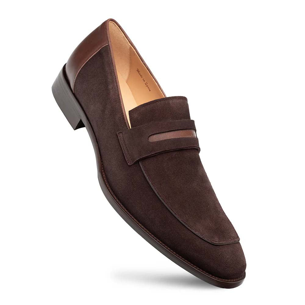 Mezlan Galeno Suede Penny Loafer Brown (21247) - Medium