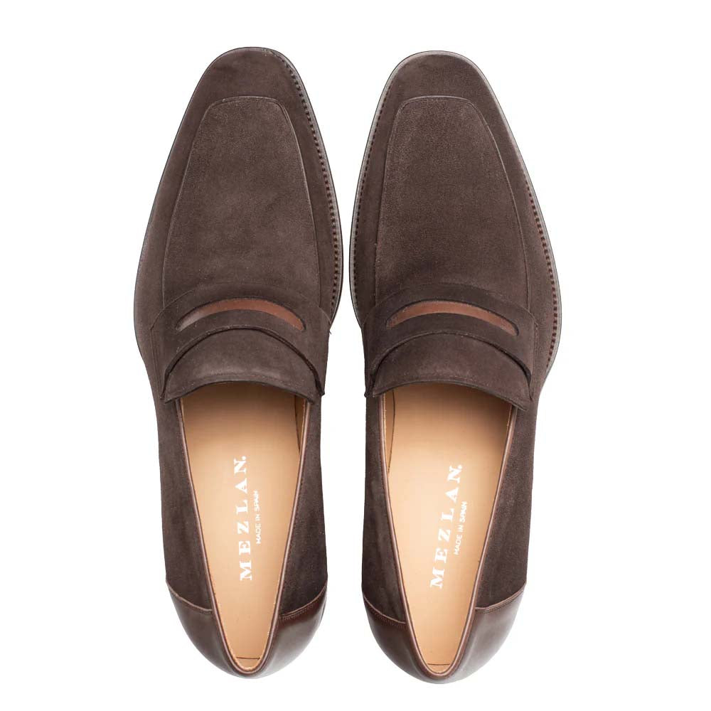 Mezlan Galeno Suede Penny Loafer Brown (21247) - Medium