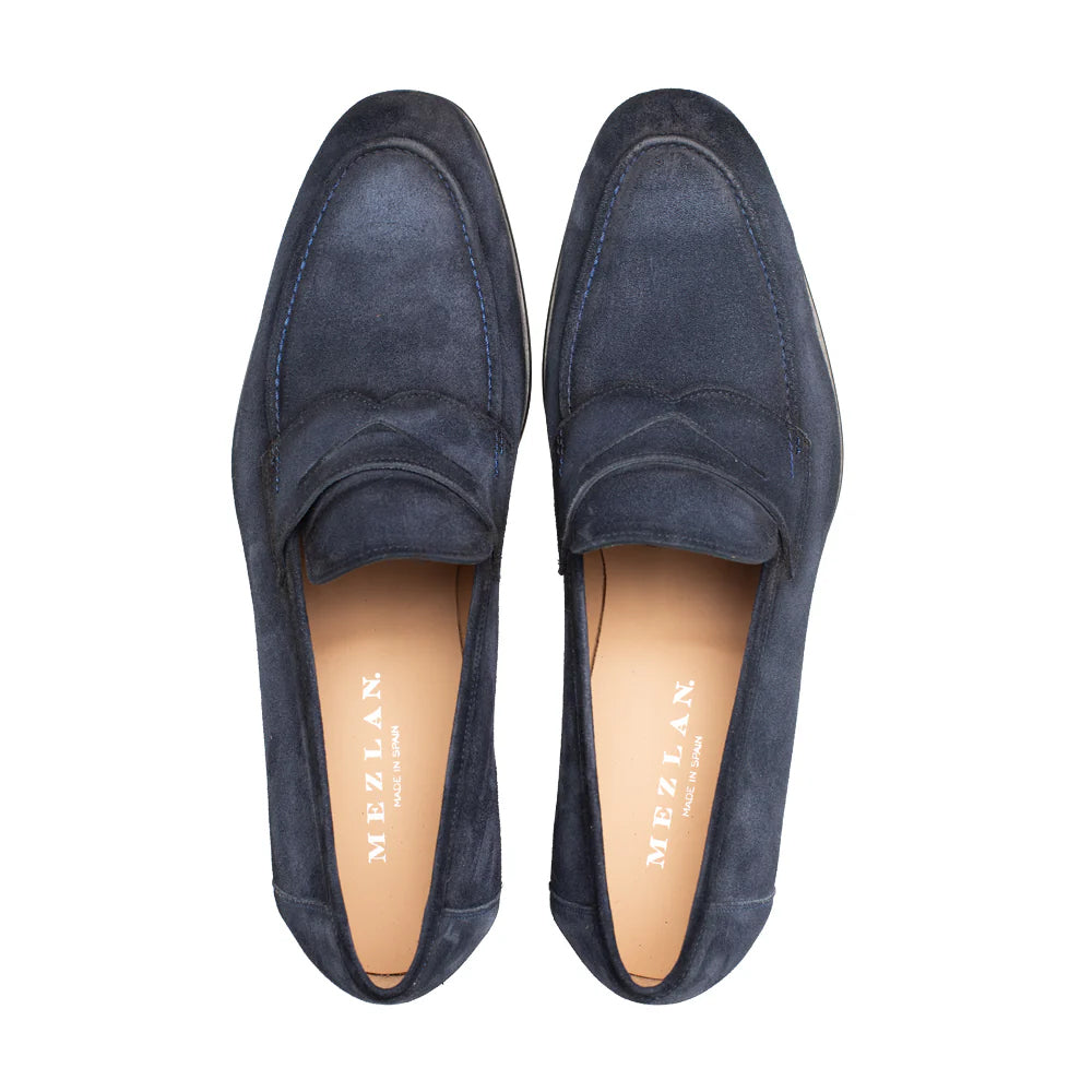 Mezlan Caro Suede Penny Loafer Navy (21312) - Medium