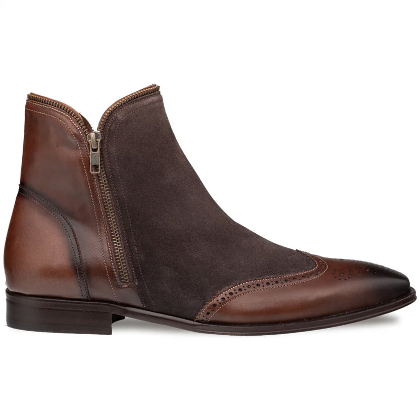 Mezlan Camilleri Calf / Suede Zip Boot Brown (21343) - Medium