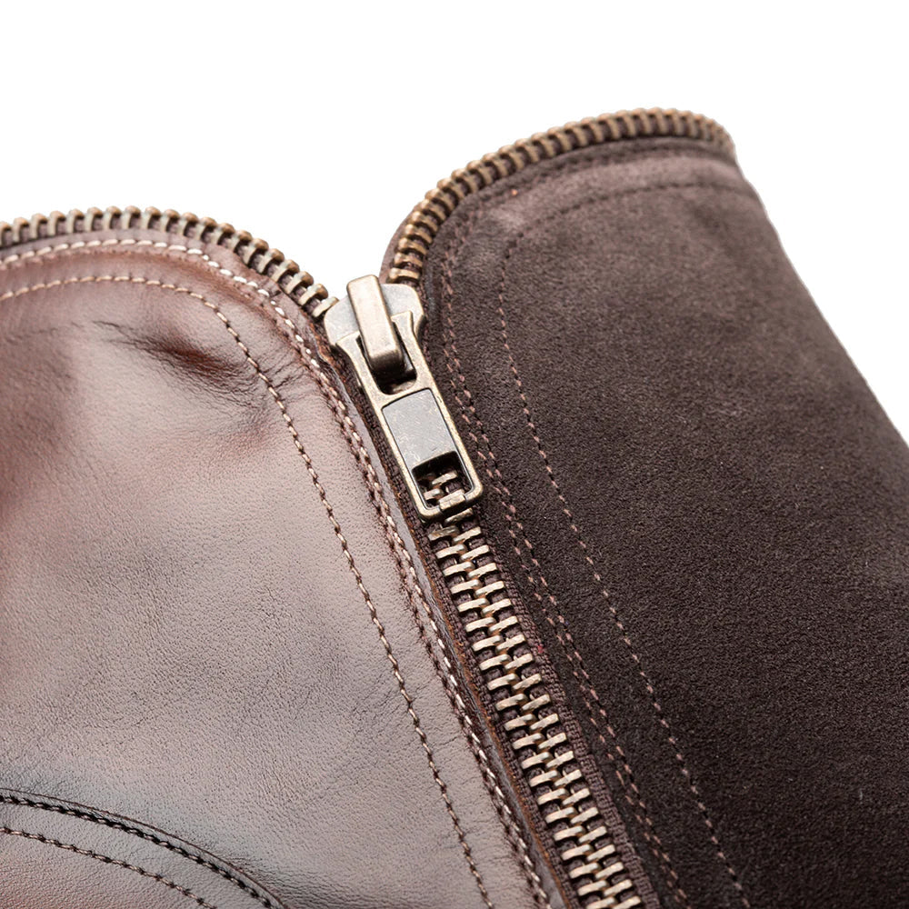 Mezlan Camilleri Calf / Suede Zip Boot Brown (21343) - Medium