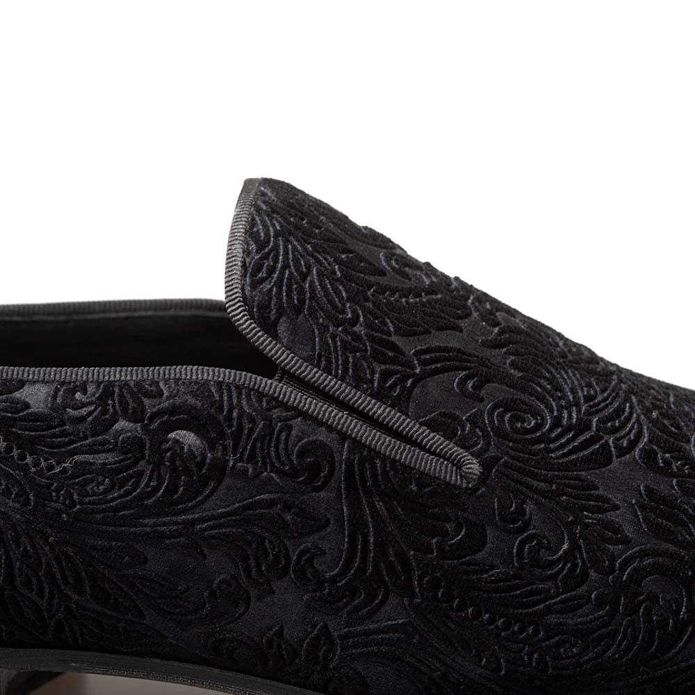 Mezlan Travolta Velvet Formal Loafer Black (21578) - Medium